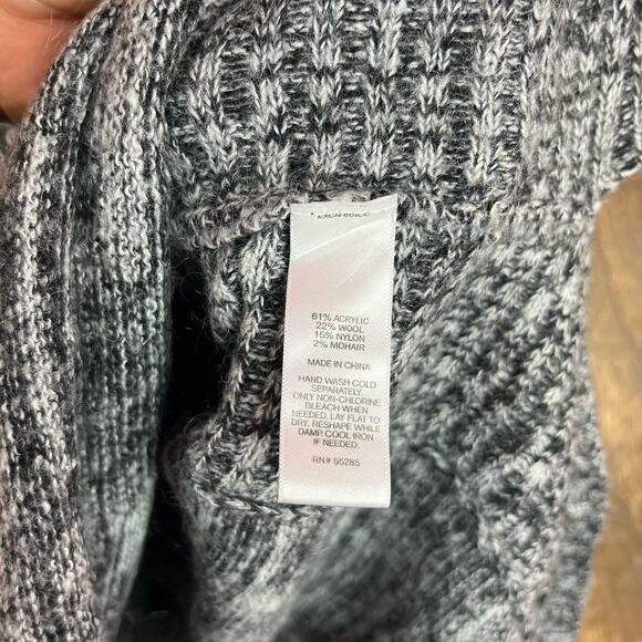 Express Womens Sweater Gray Boat Neck 3/4 Sleeve Knit Wool Mohair Blend Tunic S - Picture 10 of 13